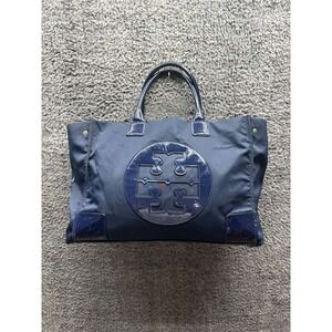 Tory Burch Womens Ella Nylon Patent Leather Lightweight‎ Tote Bag 17" x 12.5"